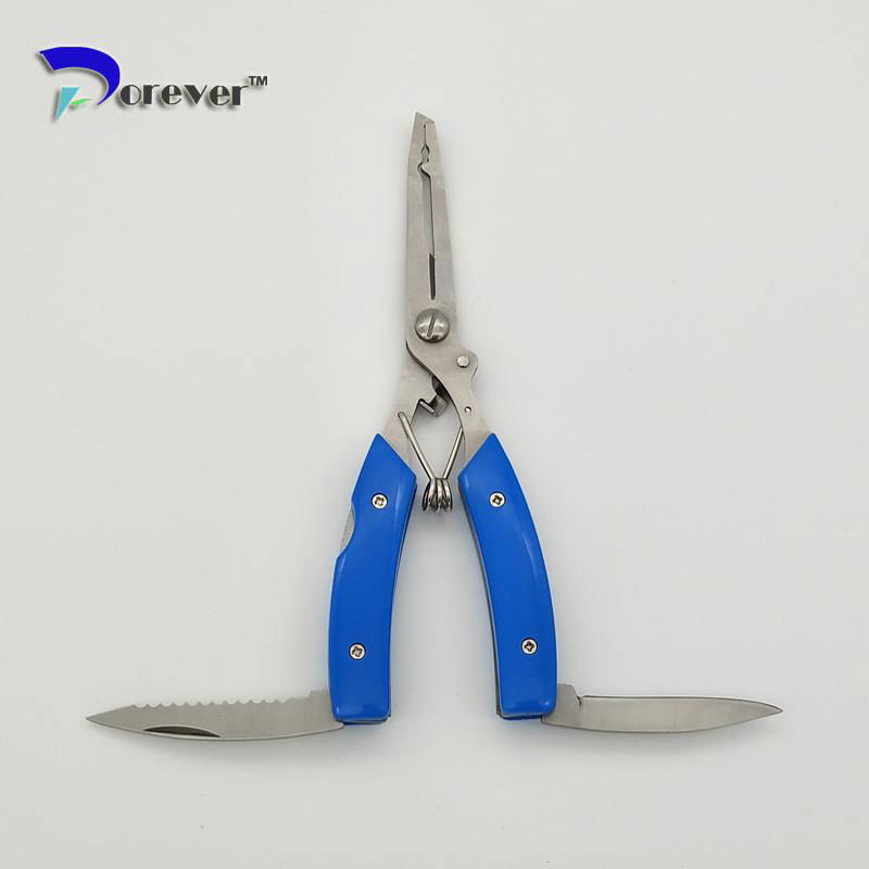 Multi Function Stainless Steel Fishing Pliers Curved Nose Scissors Braid Cutters 2
