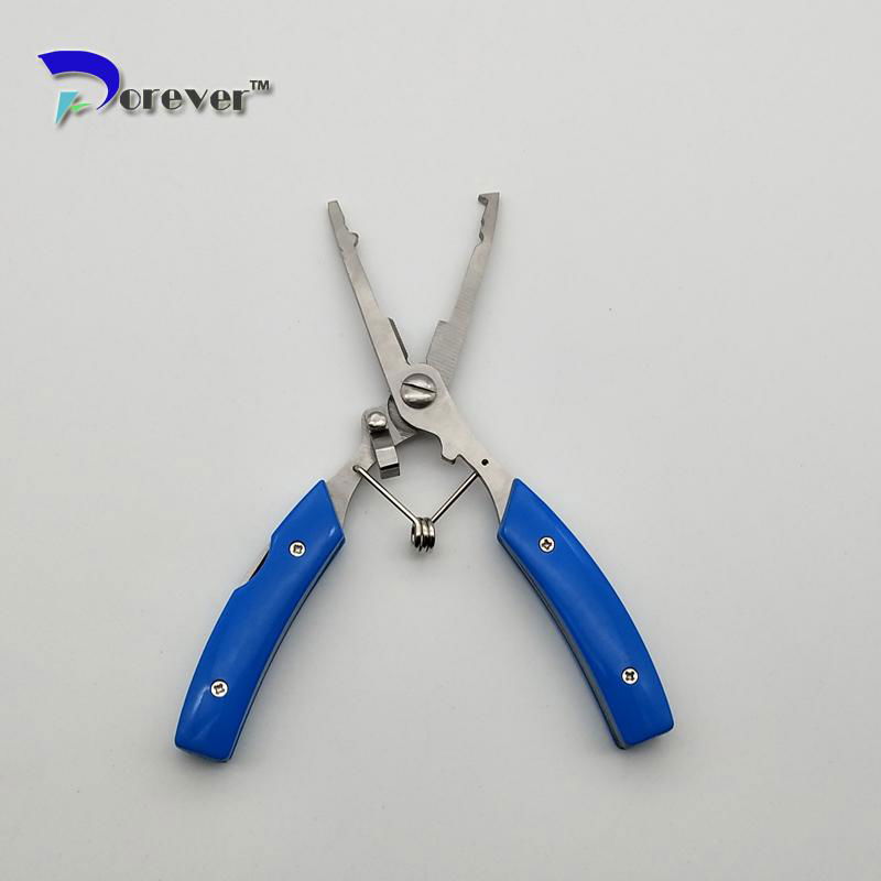 Multi Function Stainless Steel Fishing Pliers Curved Nose Scissors Braid Cutters 4