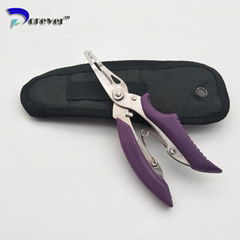 Multi Function Stainless Steel Fishing Pliers Curved Nose Scissors Braid Cutters