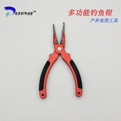 Multi Function Aluminum Fishing Pliers Curved Nose Scissors Braid Cutters