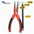 Multi Function Aluminum Fishing Pliers Curved Nose Scissors Braid Cutters 5