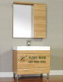 Very popular style modern wooden bathroom cabinet with two sinks