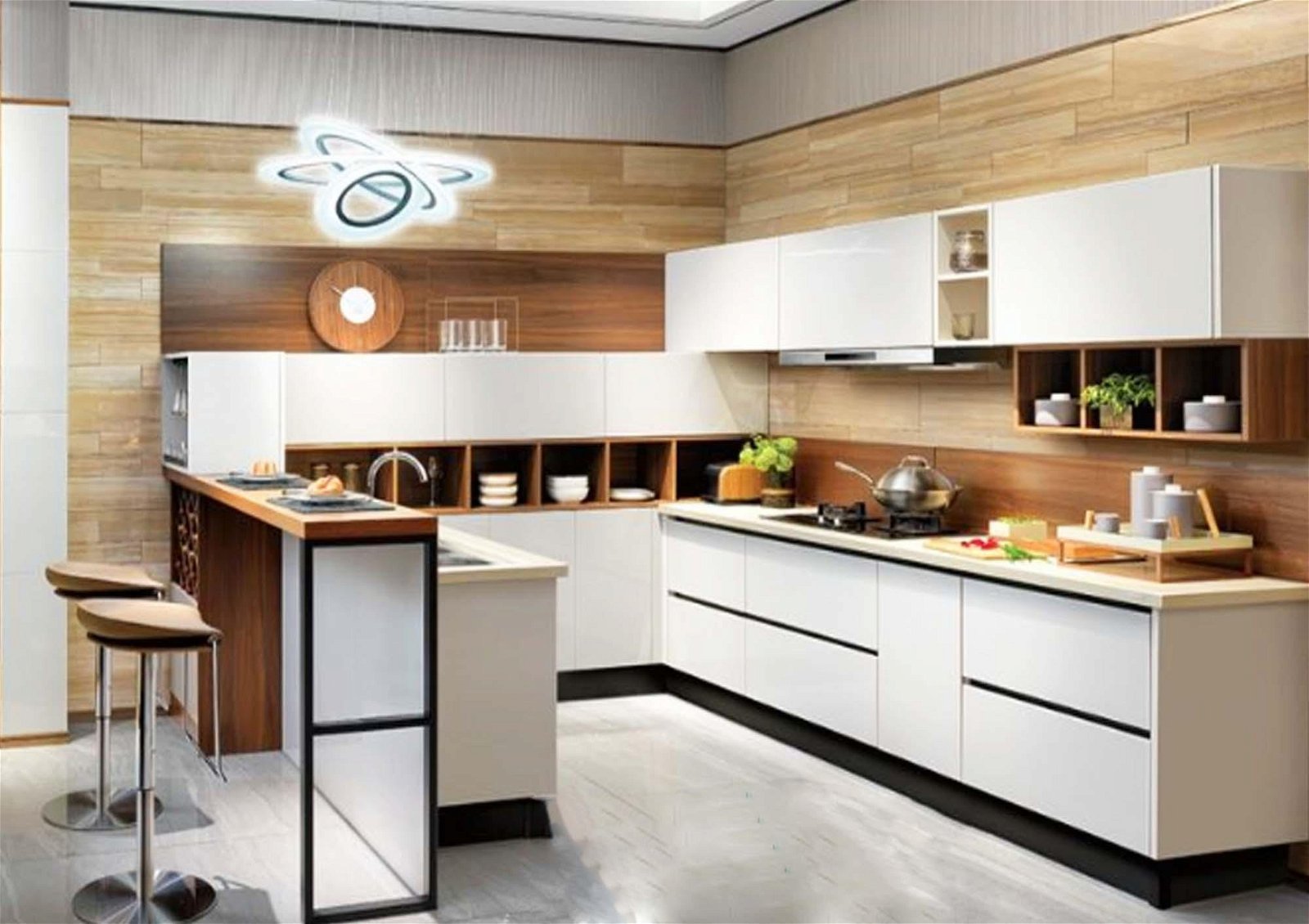 China Good Quality Wood modern Solid Wood Kitchen Cabinets