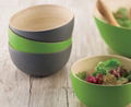 Coiled bamboo salad bowls