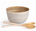 Coiled bamboo salad bowls 5