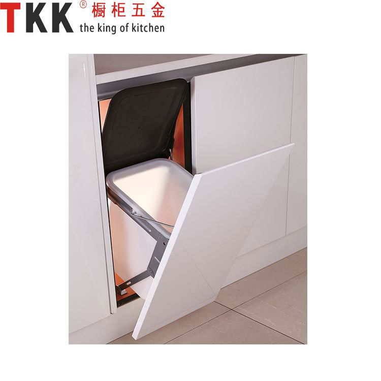 Double built-in kitchen cabinet waste bin 3