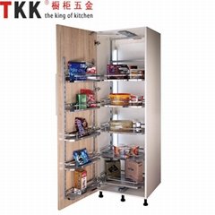 Soft-stop half tandem pantry unit Kitchen Cabinet Pull Out wire storage solution