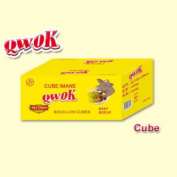 4g halal beef flavour seasoning cube bouillon cube Qwok 013 Qwok