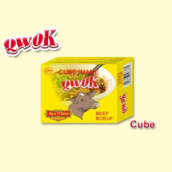 4g halal beef flavour seasoning cube bouillon cube Qwok 013 Qwok
