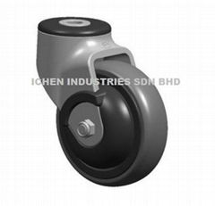 4 Inch  Plastic  Castor With Rubber Wheel  ( Swivel  )