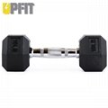 Good quality natural rubber hex dumbbell