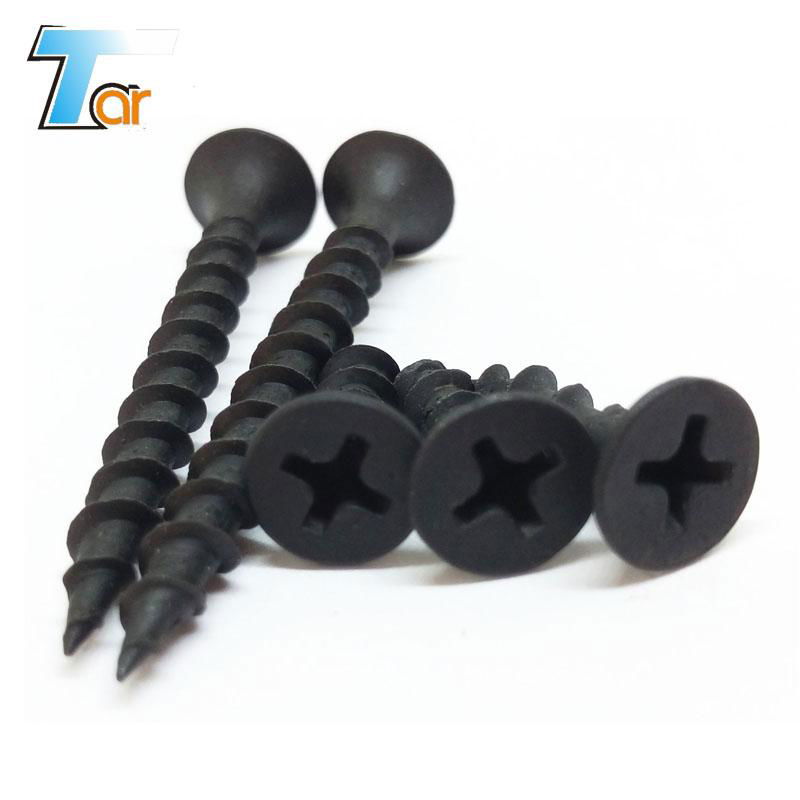 Black phosphated fine and coarse thread gypsum board drywall screw 2