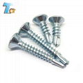 Fast penetrate CSK Flat Head Self Drilling screw with or without ribs/nibs under