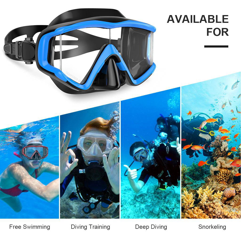 Dive Mask Wide 180 Degree Vision Snorkeling Lens for Adults and Children in Divi 4