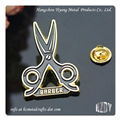 Zinc Alloy Metal Creative Scissors Badge With Paint Coating