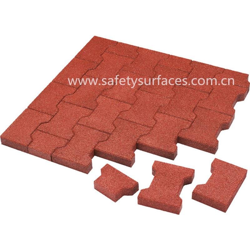 High safety interlocking rubber brick pavers puzzle rubber paver for walkway