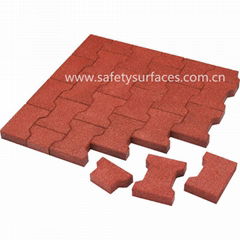 High safety interlocking rubber brick pavers puzzle rubber paver for walkway