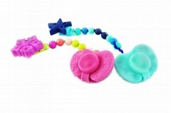 Baby collapsible flip pacifier clip with chain