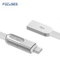 FOCUSES Premium 3.28ft New Design Micro USB and Type C Two in One USB Data Cable