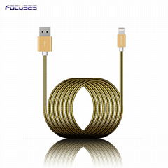 FOCUSES Premium Metal Body Durable High Speed USB Data Cable for iPhone