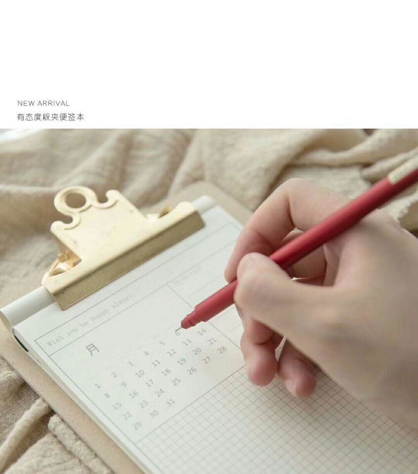 note pad with hard board backing