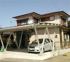 Good quality waterproof Aluminum PV carport system concrete foundation  500KW