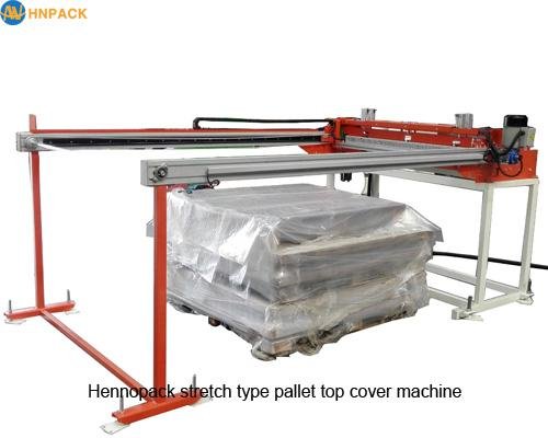  Pallet Stretch Wrapper With Top Foil Applicator For pallet top Film Cover 5