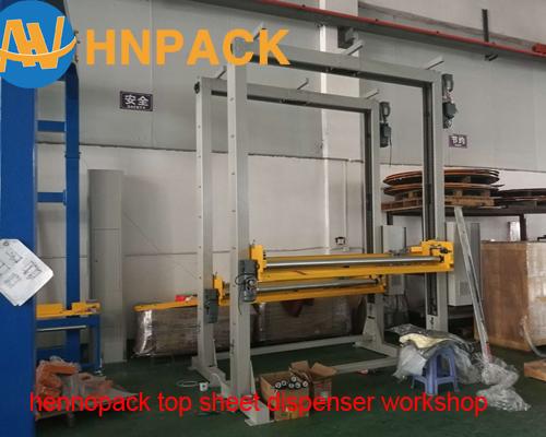  Pallet Stretch Wrapper With Top Foil Applicator For pallet top Film Cover