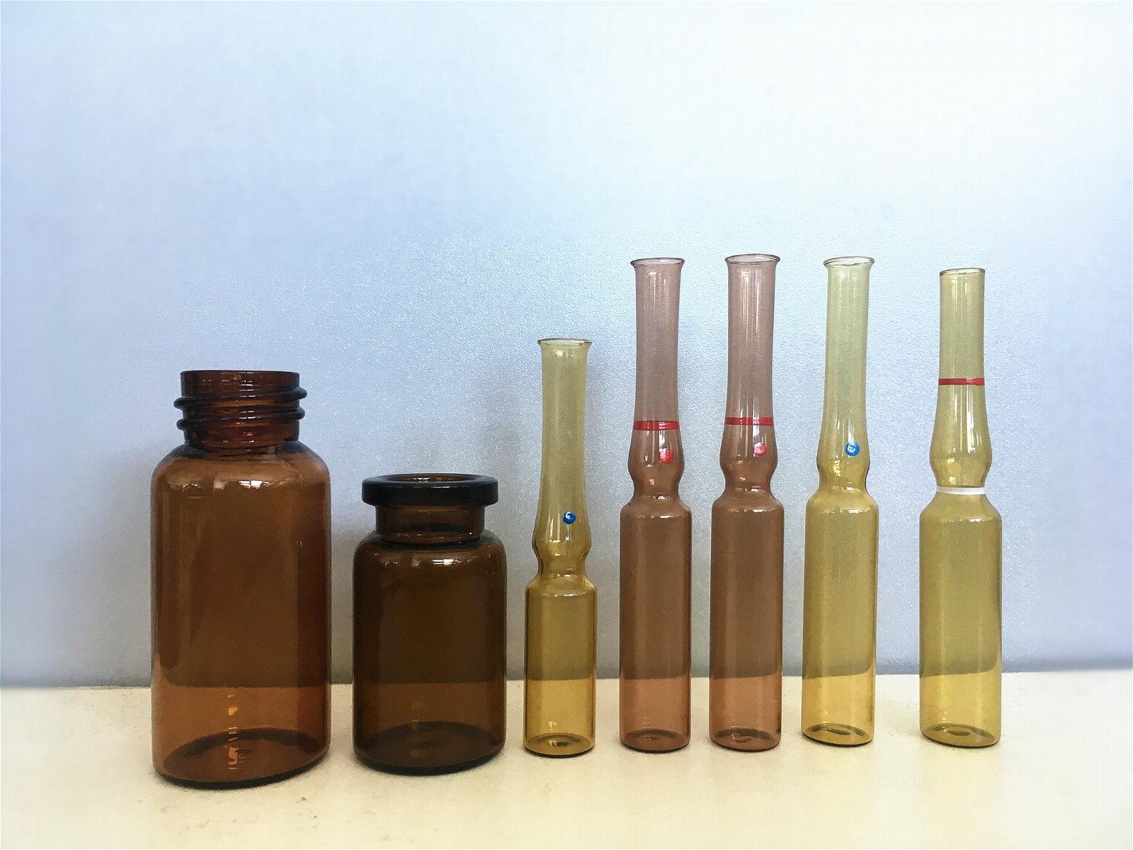 1-30ml Clear and Amber Glass Vial with Rubber stopper and Flip off cap Packaging