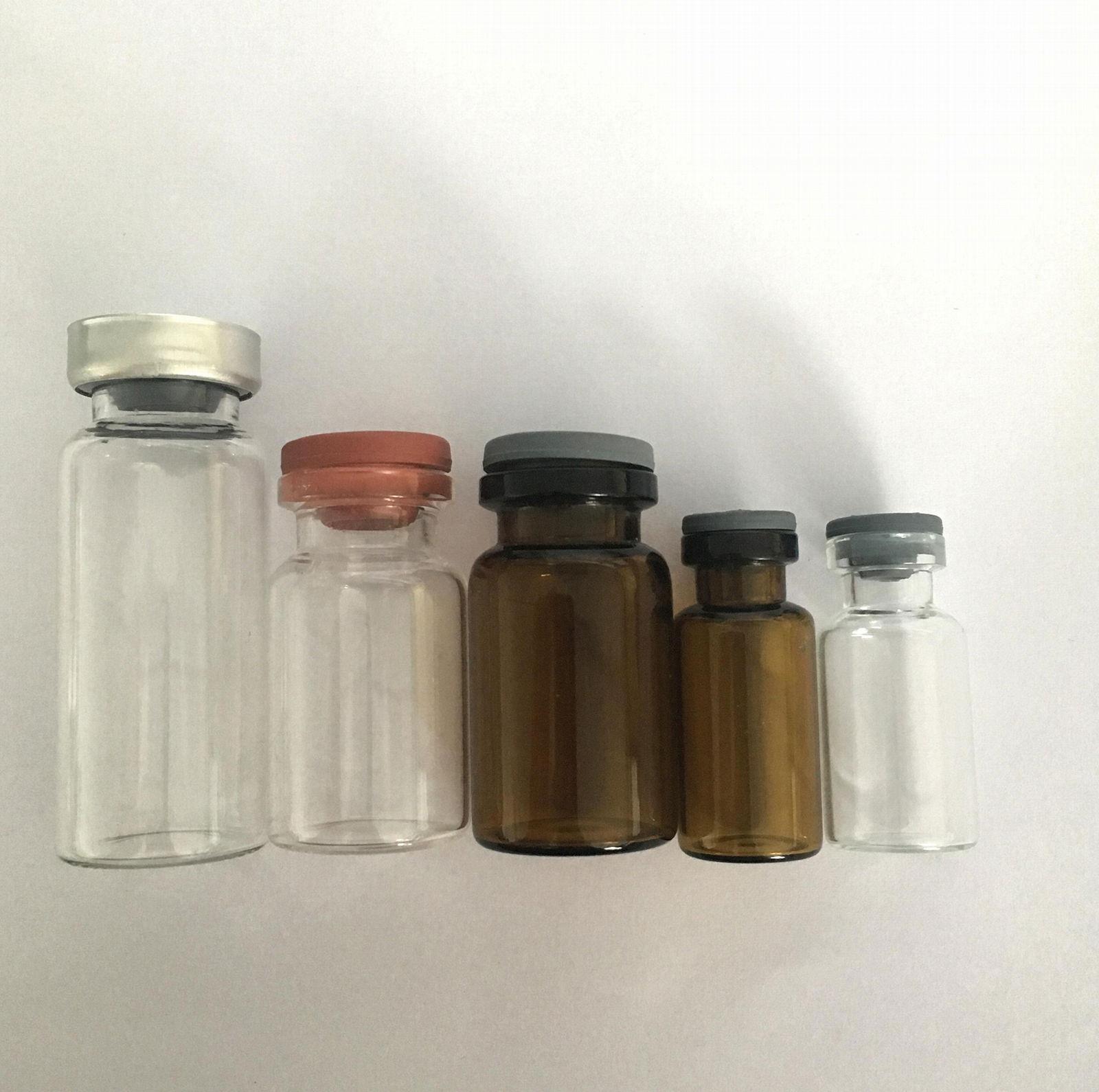 1-30ml 透明/棕色醫用小瓶 帶膠塞 2