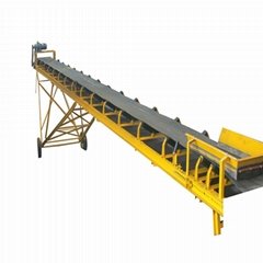 High capacity Sand Gravel Mobile corrugated Belt Conveyor with Hopper