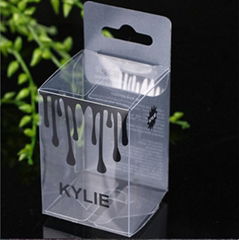 Cosmetic small powder puff transparent plastic custom packaging box