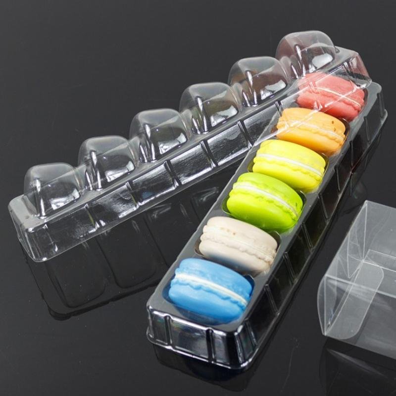 ustomized Clear Plastic Macaron Blister clamshell Packaging Tray with lid 2