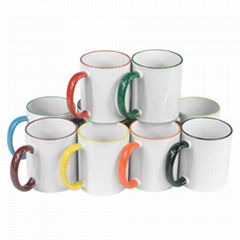 11oz. Ceramic Color Rim Mug