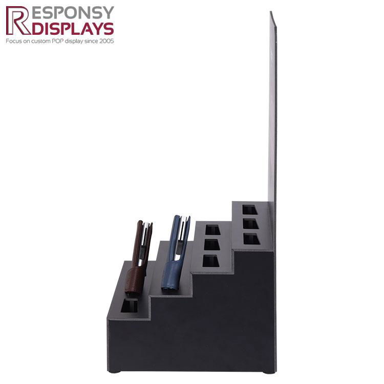 Custom Made Step-Shaped Counter PVC Wallet Display Stand with Slot 4