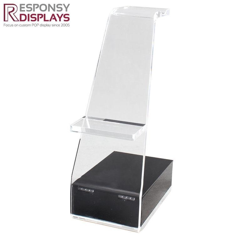 Simple Design Counter Clear Acrylic Theater Earphone Display Rack 2
