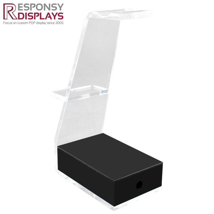 Simple Design Counter Clear Acrylic Theater Earphone Display Rack 3