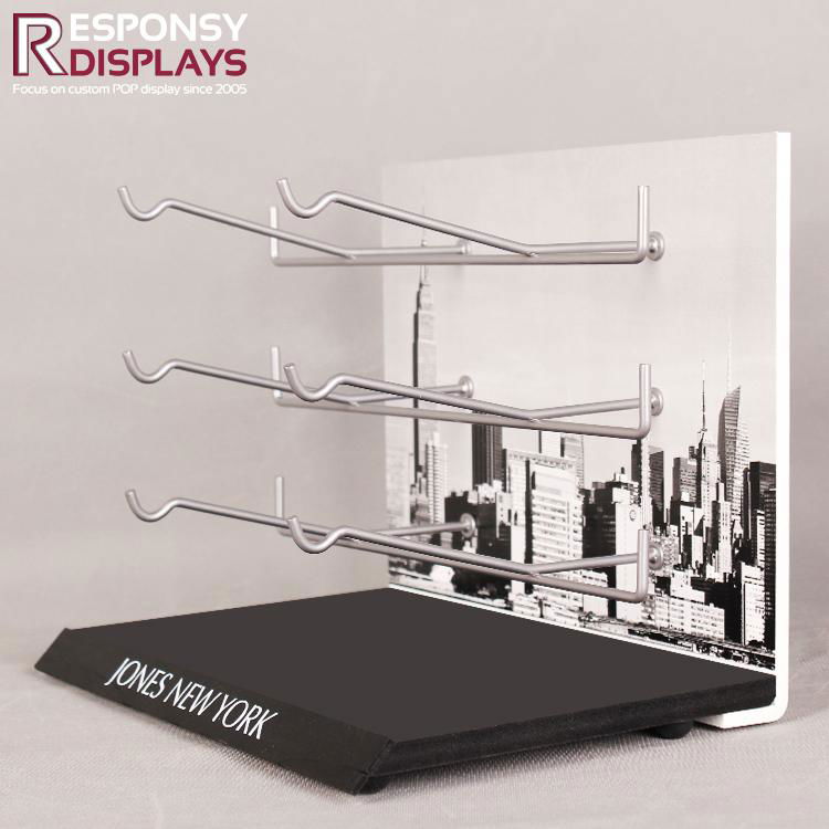 Environmental PVC & Metal Table Glasses Display Rack With 3 Tier Hooks 3