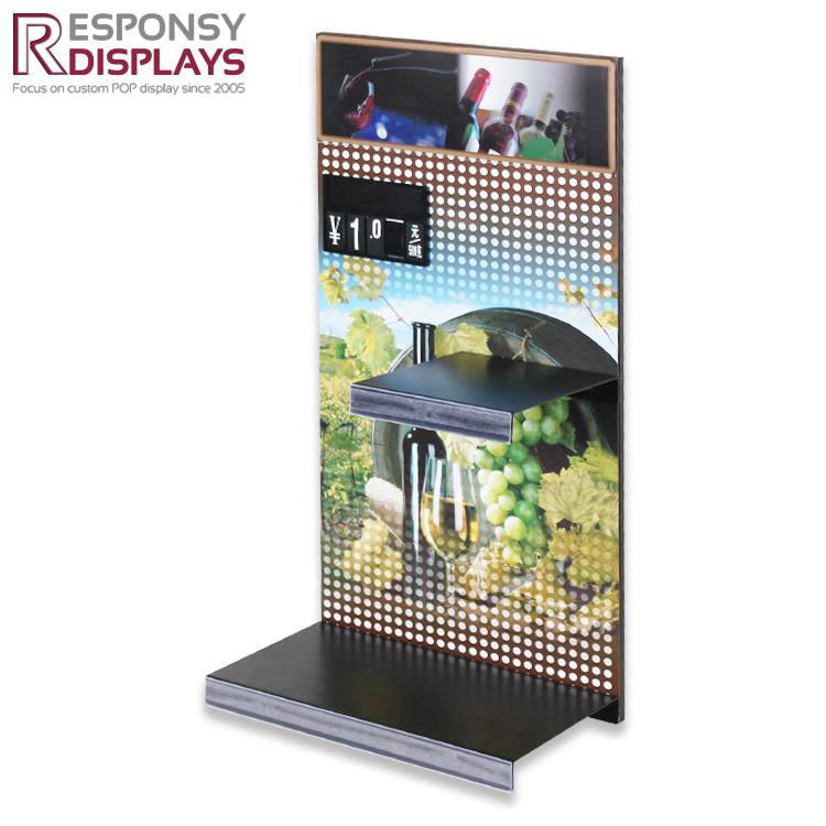 Stable Metal Wine Display Stand with Big Grpahic on the Body