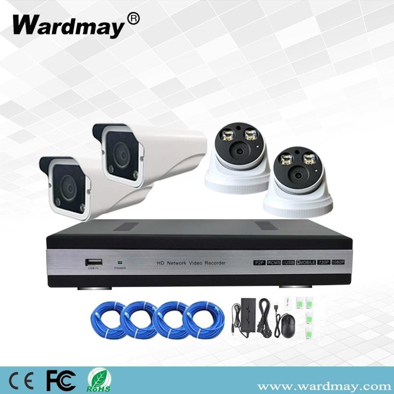 4chs H. 265 1080P Full Color in Day & Night Poe IP Camera Systems