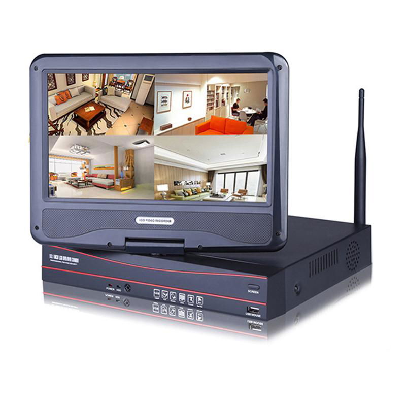 Hot Sale 4chs WiFi NVR Kits CCTV Surveillance System 1.0/2.0MP IP Camera for Hom 4