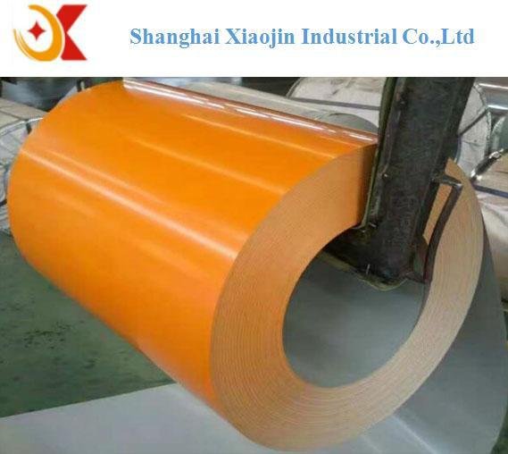 Color prepainted steel in coil for metal roofing material