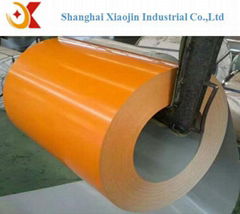 Color prepainted steel in coil for metal roofing material