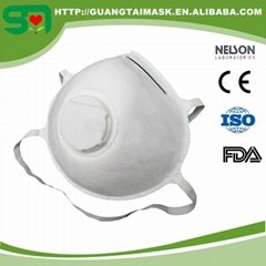 3 ply N95 solid face mask with vavle