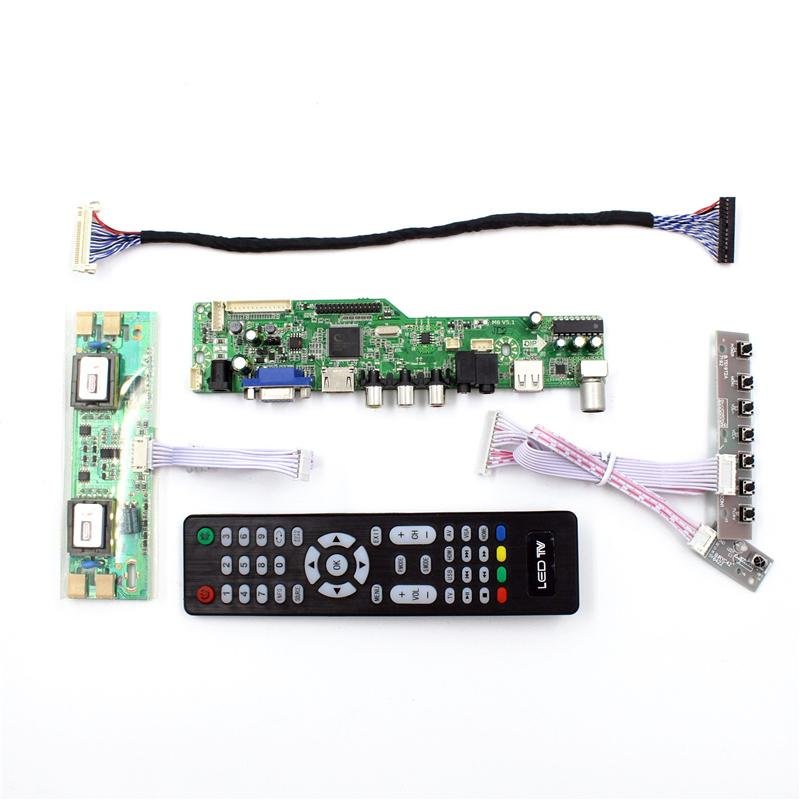 HDMI VGA AUDIO AV USB TV LCD controller board for LM170E03-TLC1 MT170EN01 V.C  3