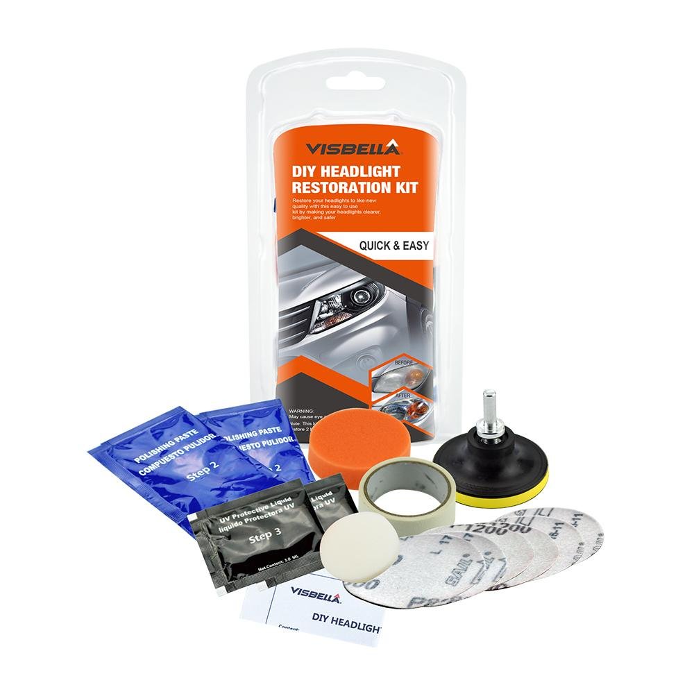 Visbella DIY Car Care Headlight Restoration Kit 4