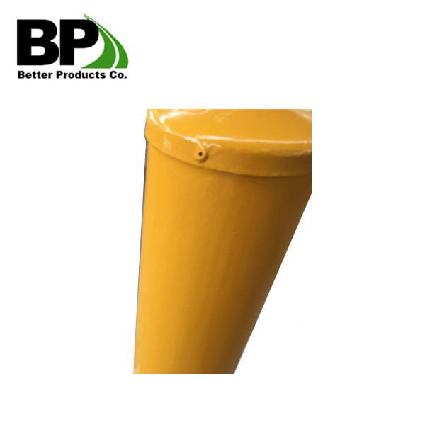 Yellow steel or plastic cap in traffic steel bollards 4