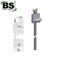 Push pier system with helical piles for Lighting Foundations