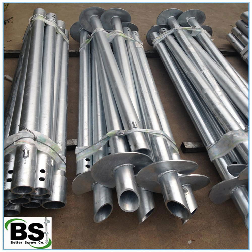 Galvanized Round Shaft Screw Piles for Solar Energy System