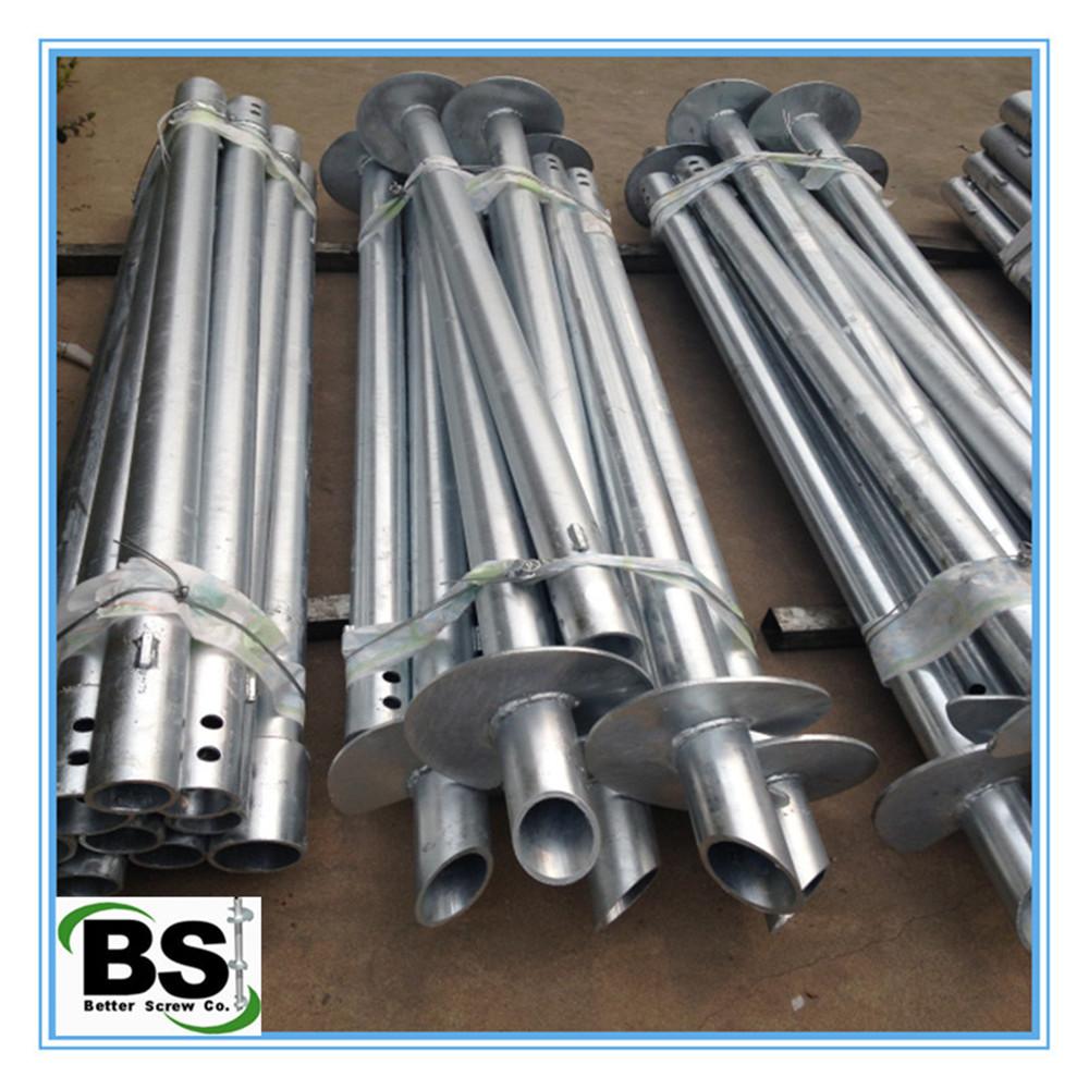 Galvanized Round Shaft Screw Piles for Solar Energy System 4